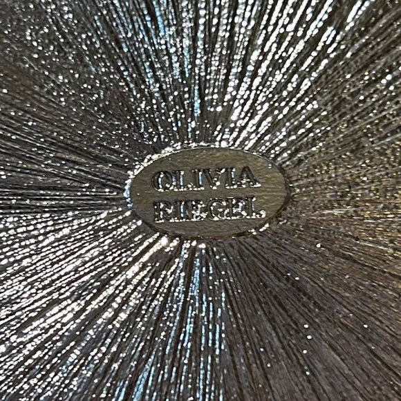 Womens Olivia Riegel Silver Sage Enameled Pave Crystal Cocktail Napkin Tray * - Picture 8 of 8